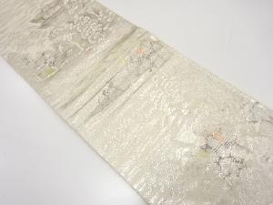 引箔寺塔模様織出し袋帯